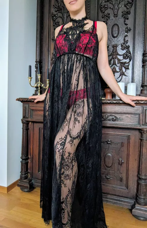 I say a see-through lingerie dress with lingerie underneath is a full outfit