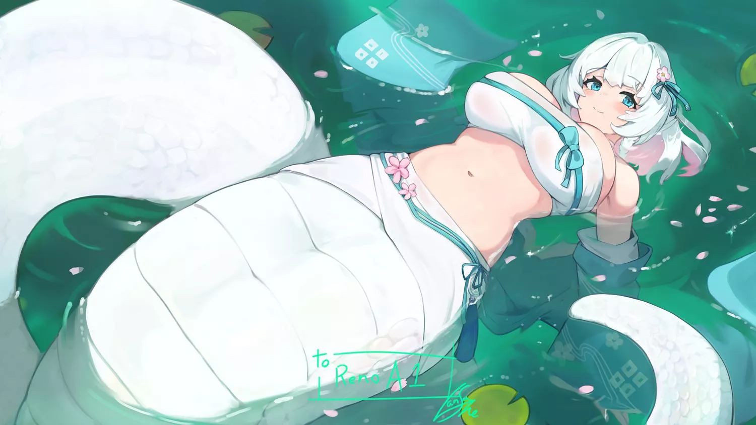 Lamia in a pond