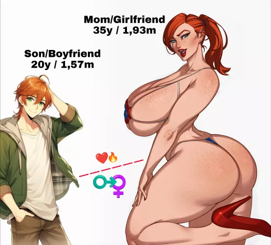 Let the delicious tall redhead mom smash her little son 