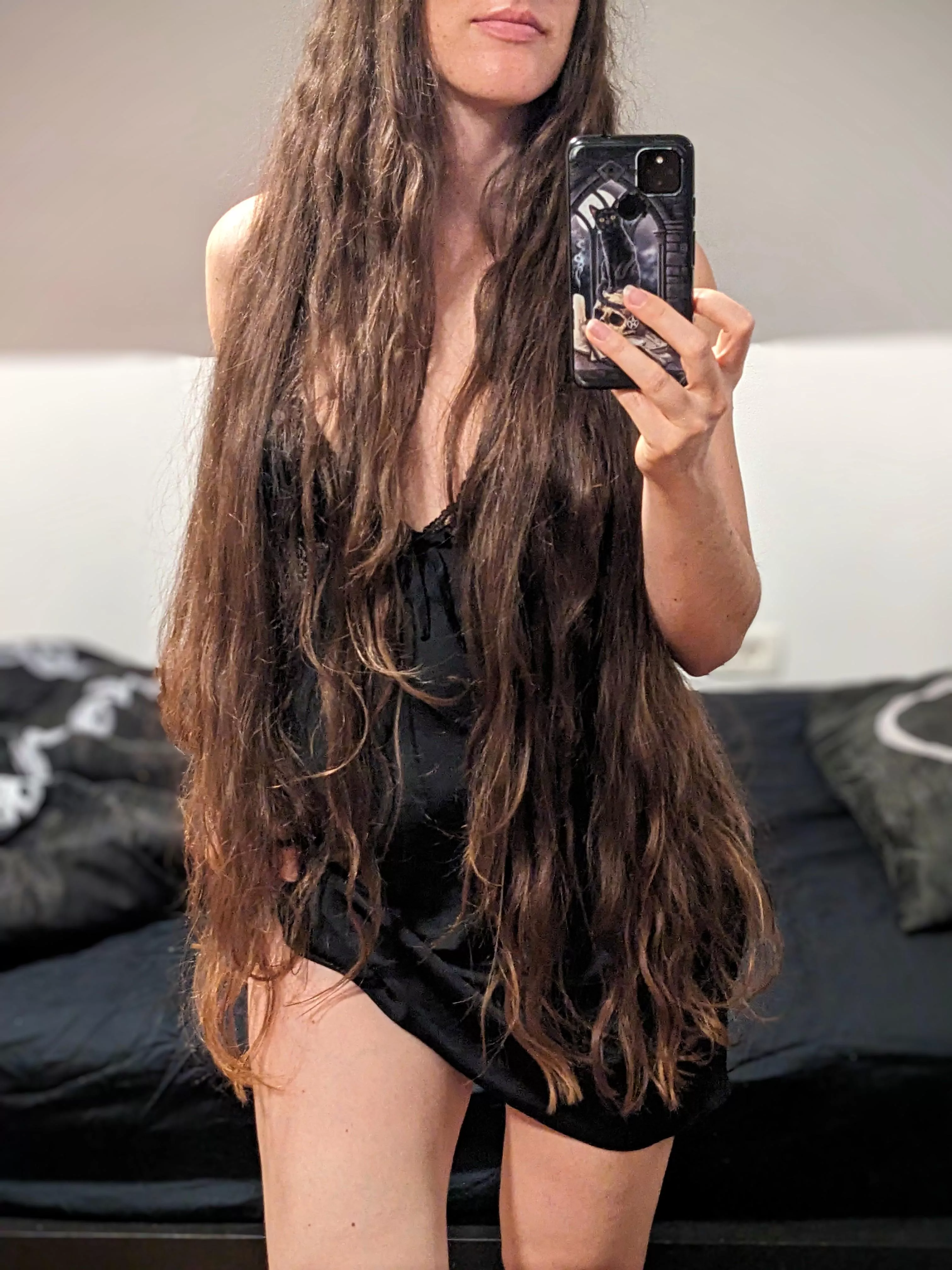 Lucky that my long hair looks good even when not brushed out