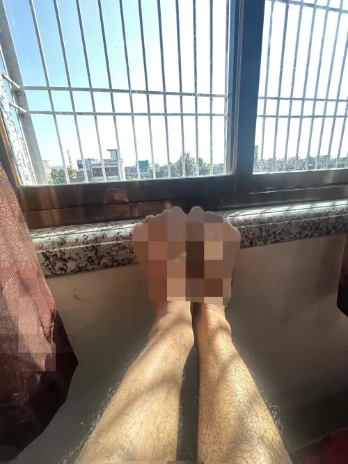 May this blurred picture of my feet make your day better. 