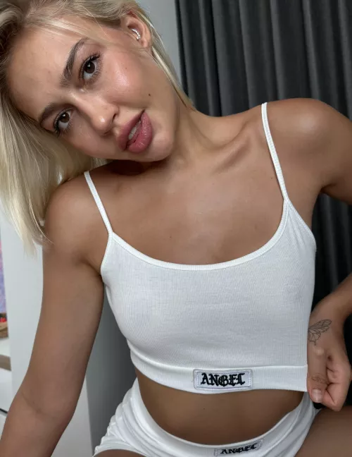 Sexy athletic sweat top after a workout