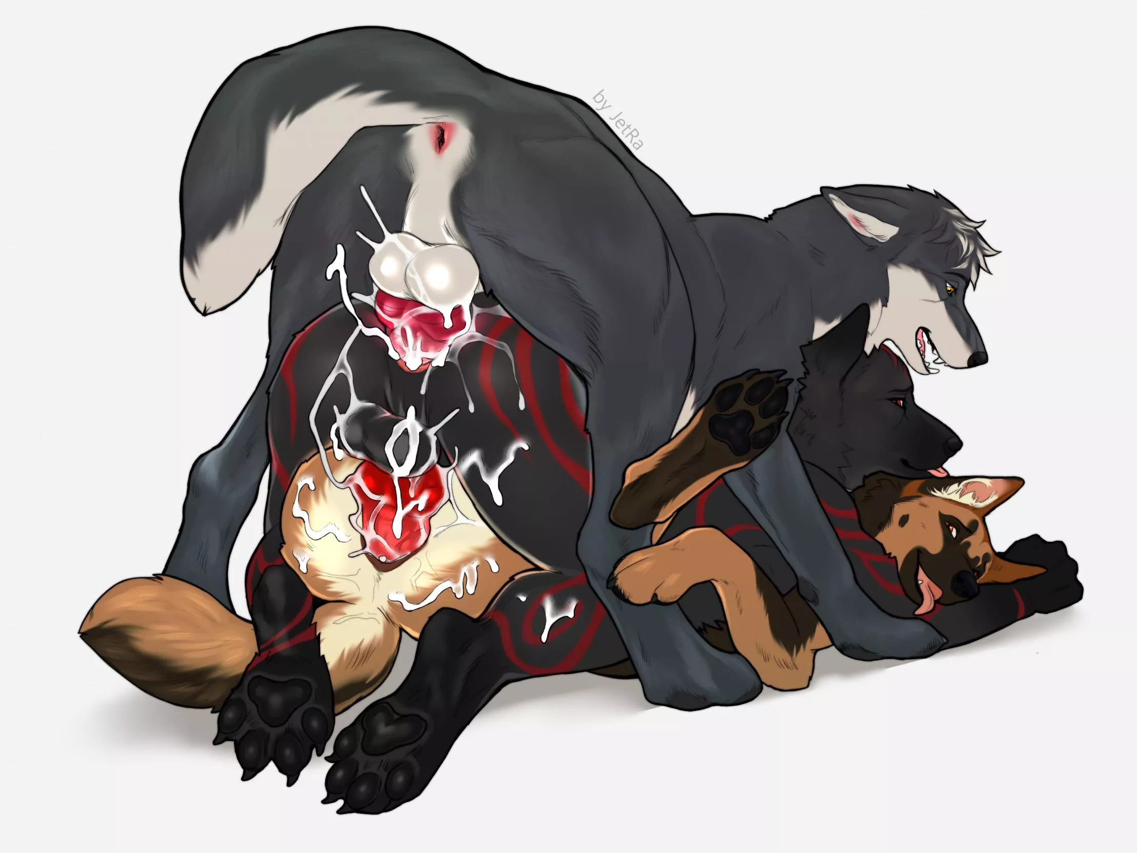 Stuck between a dog and a hard place (jetraraven)
