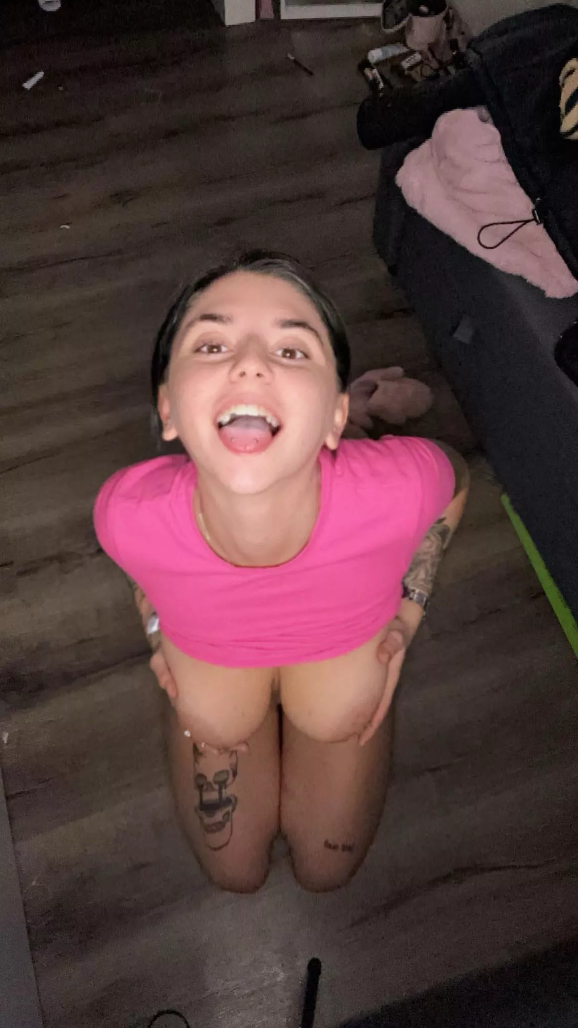 Would you cum on a pierce tits after sucking them?