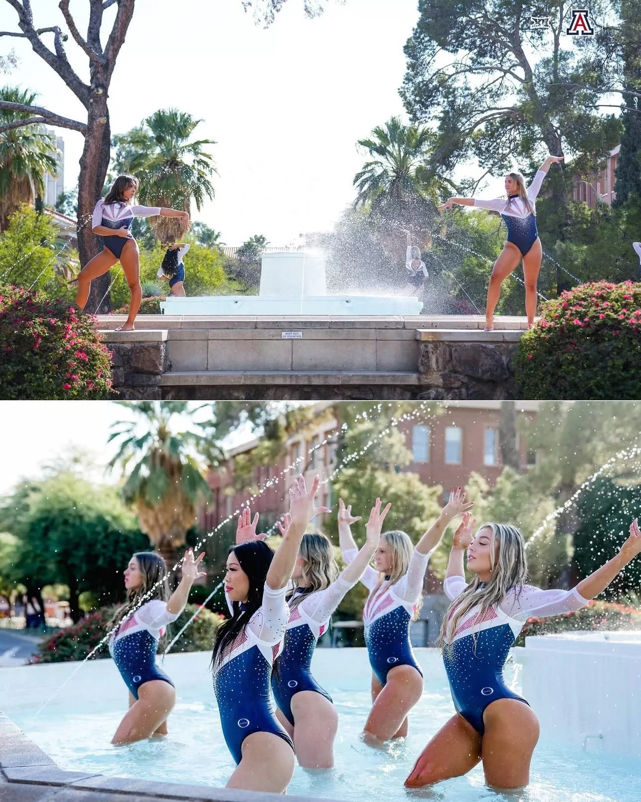 Arizona (doing their intro video in the fountain) 