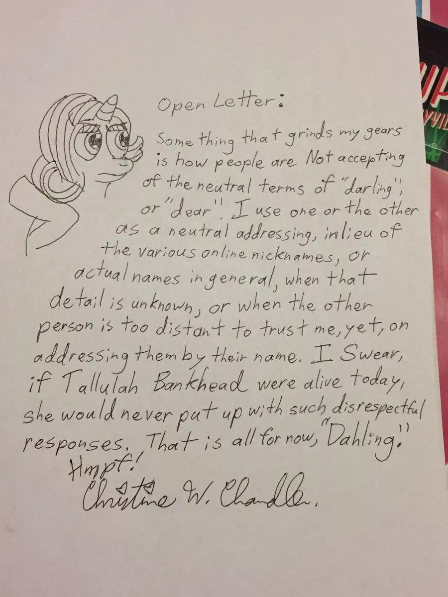 Chris calling people “dear” and “darling”