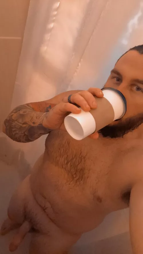 Hot coffee ☕️ even hotter shower 🚿 
