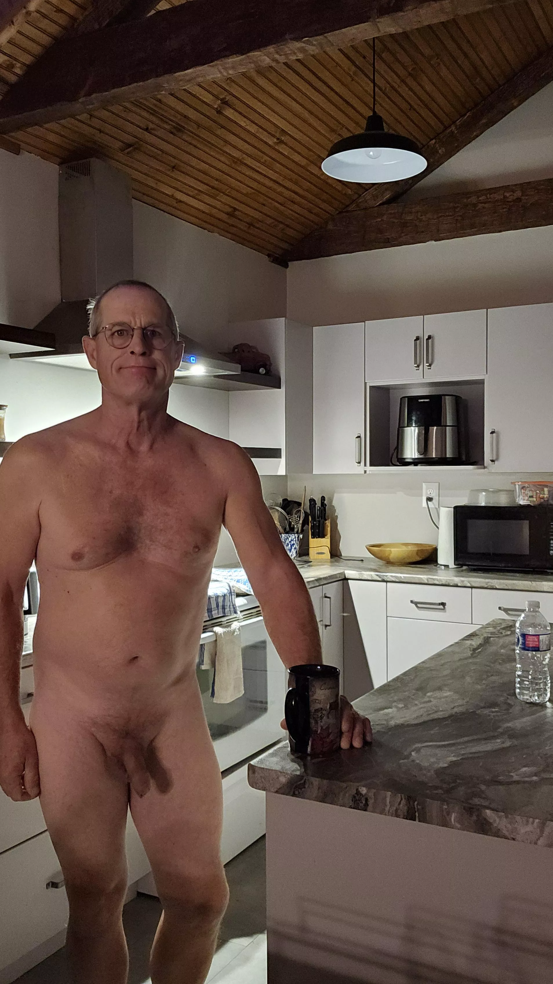 It's storming out a good day to be naked indoors enjoying coffee 