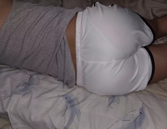  Just lazing on my frens bed and he said cute undies >< are they that visible? 