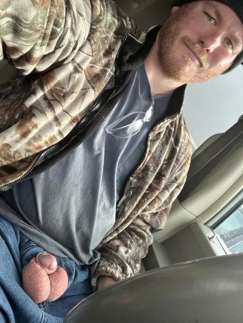 Lunch break selfie in the work parking lot 