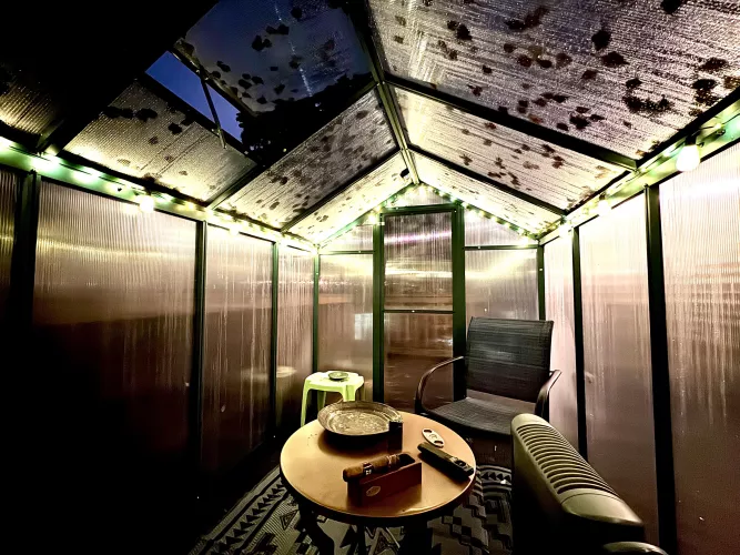 My Amazon outdoor cigar lounge.