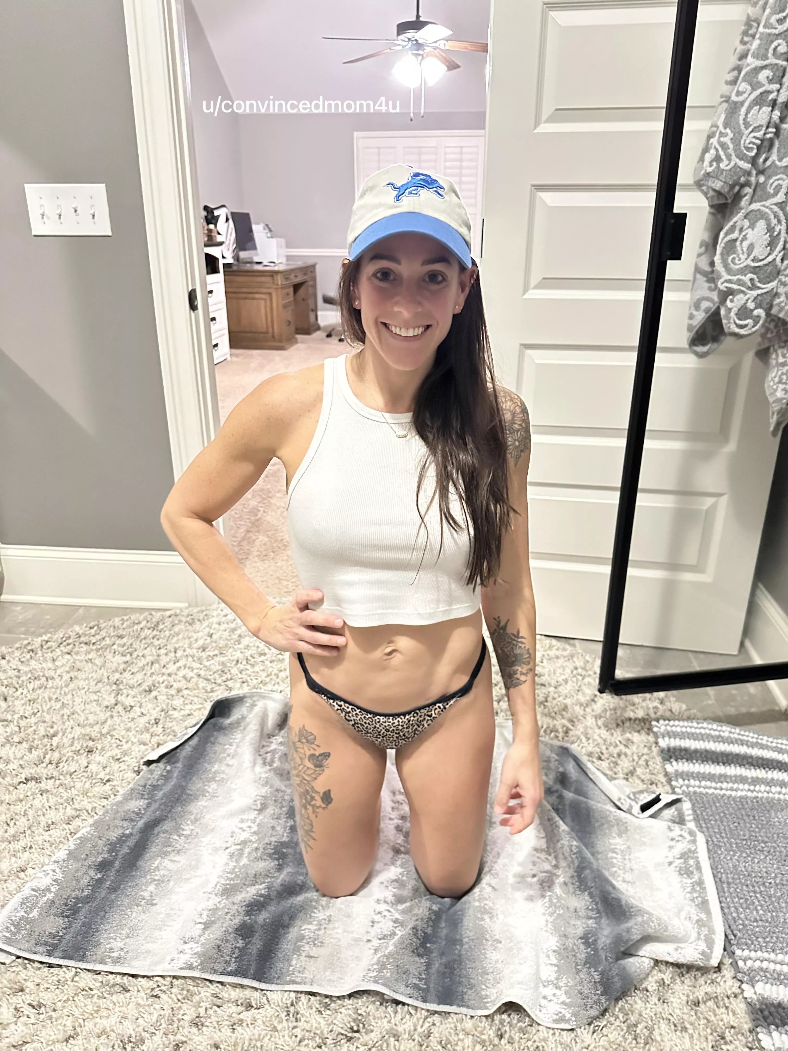 no we’re not from michigan. yes we’re detroit lions fans. no we’re not bandwagoners. yes i kept the hat on while taking the facial. 😳🤭😉🤪