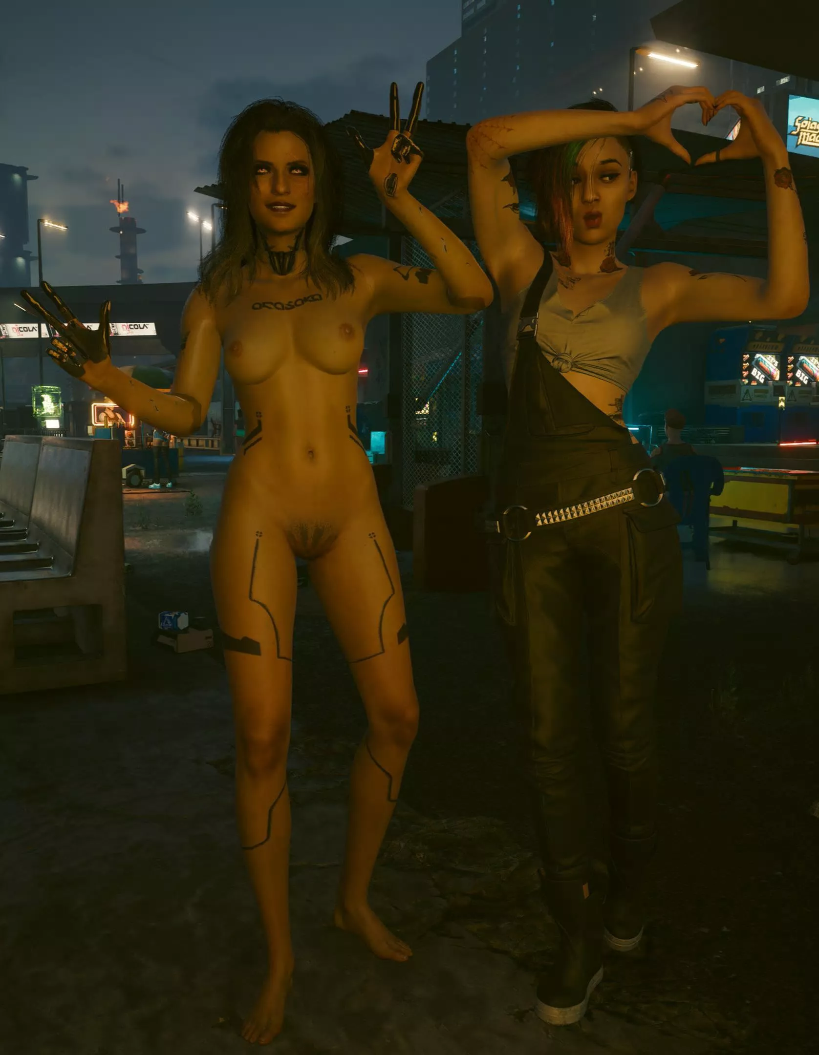 Nudity was mentioned to be a fashion choice in cyberpunk lore. Now if only V could convince Judy to join in!