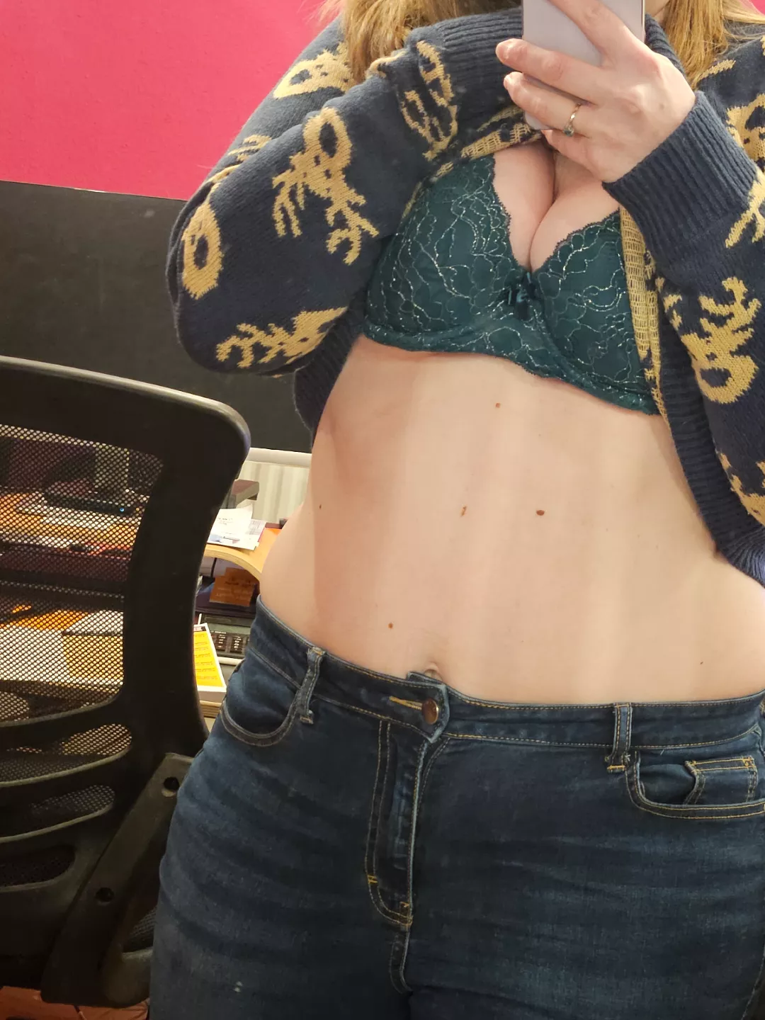 Sneaking boob pics at work is my new favourite thing to do