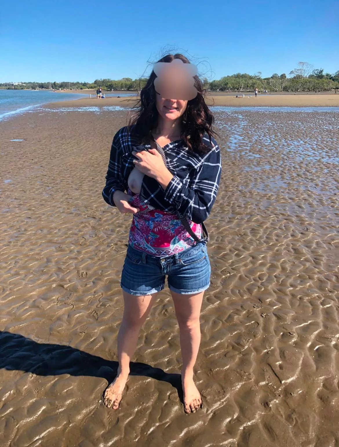 Sneaky boob flash at Nudgee dog beach