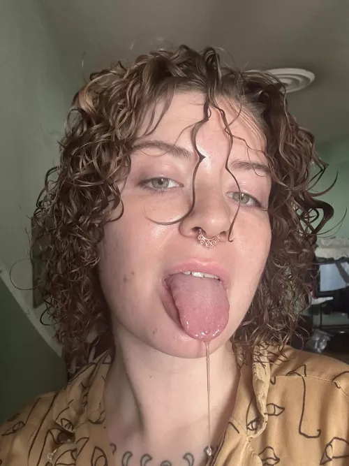 Sweet morning tongue and drool