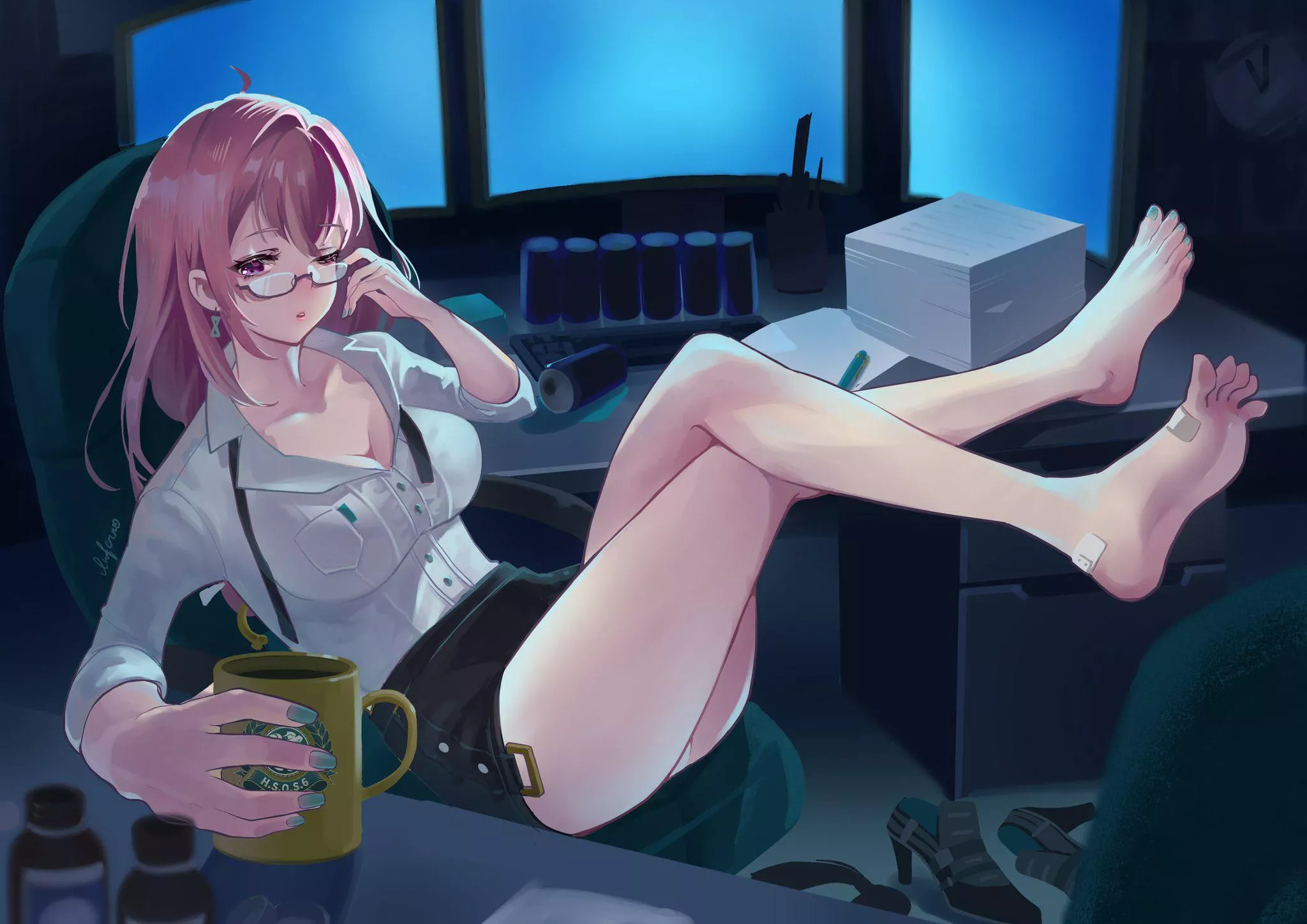 Yanagi pulling an all-nighter (Sky Inferno) [Zenless Zone Zero]