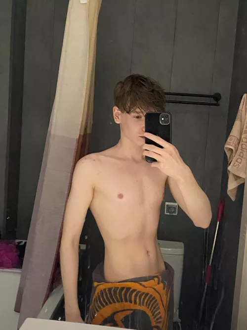 you go into the shower, and there I am😱