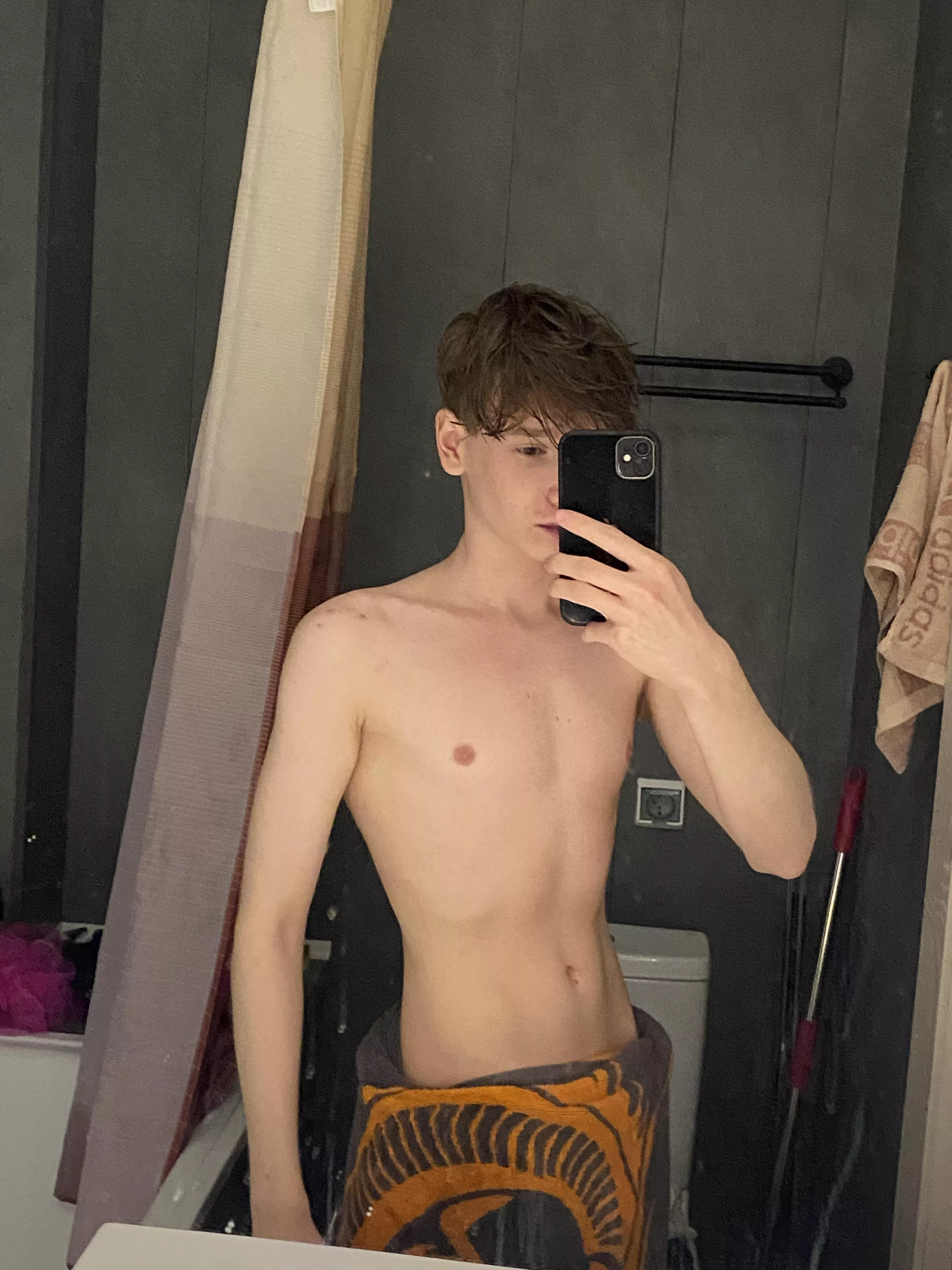 you go into the shower, and there I am😱