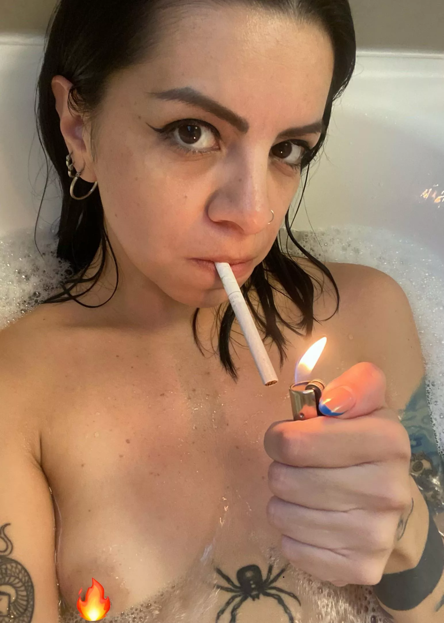 You, me & a bathtub, sharing a cigarette 