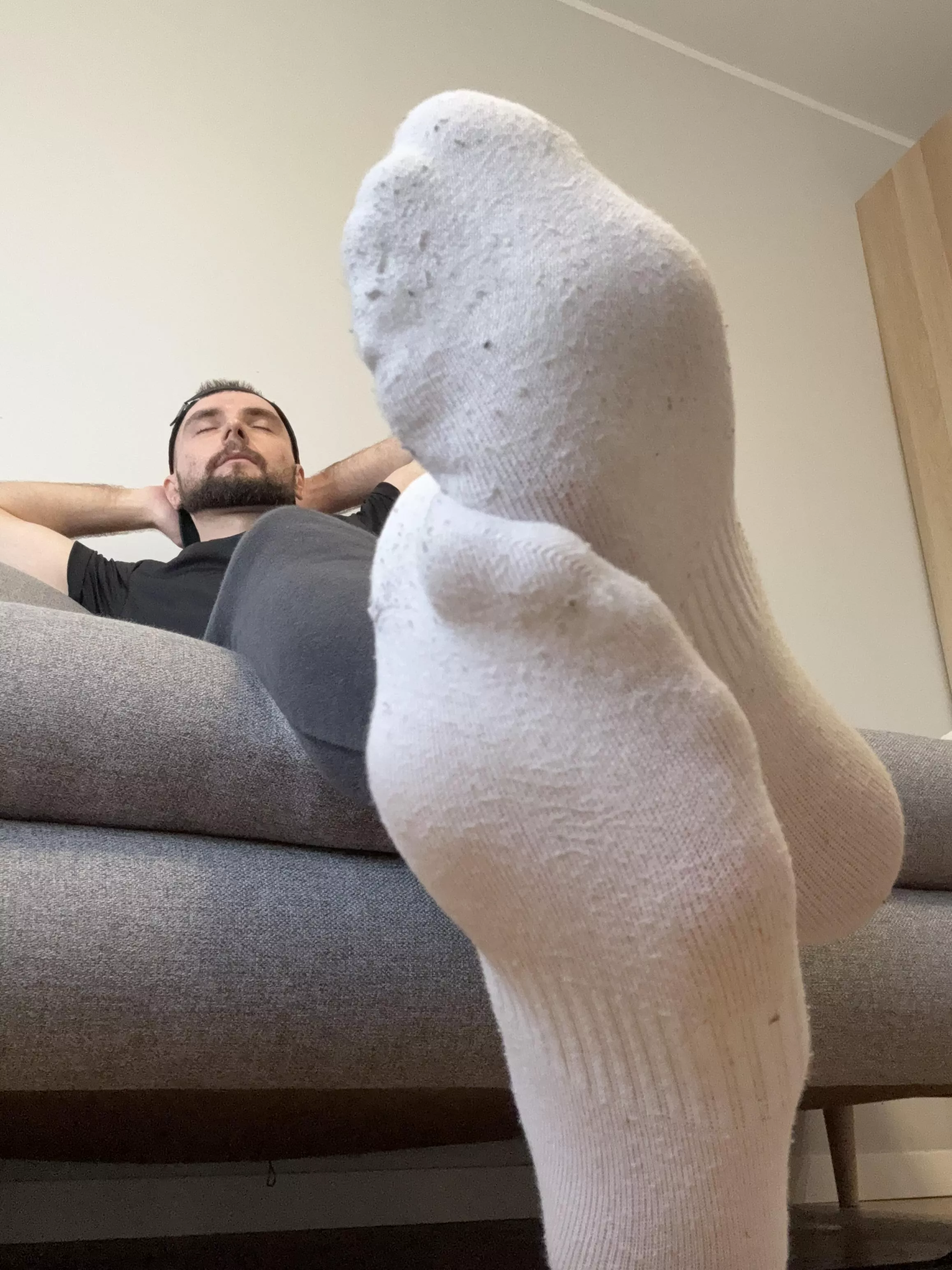Your roommate is napping with his feet on the table again 