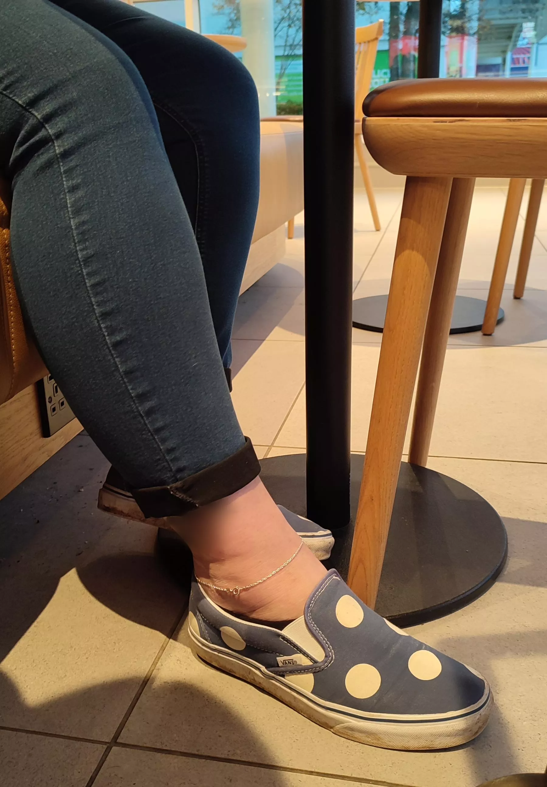 Always has it on show regardless of the outfit. You just never know if someone will pluck up the courage and ask!