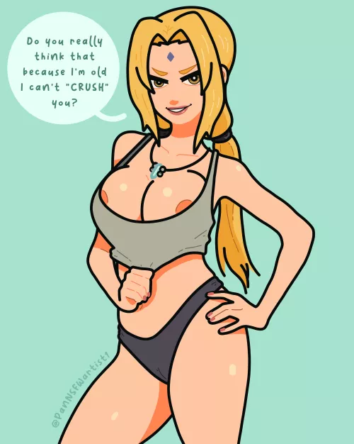 Tsunade teasing you with her huge boobs (@PanNSFWartist1)