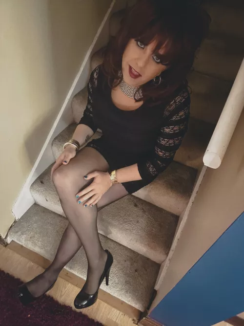 Black nylons with a LBD…