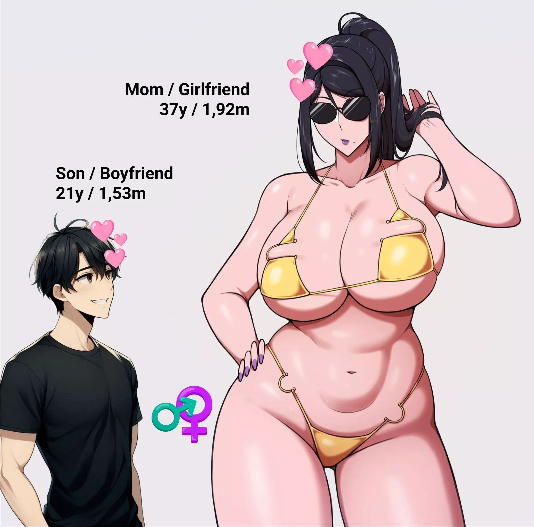 Let the tall thicc mommy smash her little son 