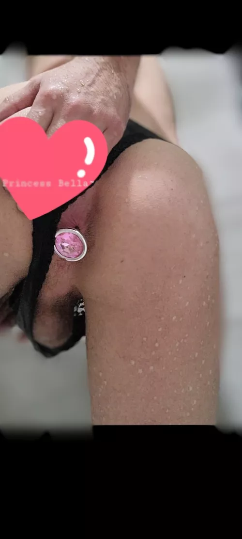 Peekaboo! 😋 You caught me plugging my ass in the shower .. Would you leave it in or replace it with your cock ? 🫣
