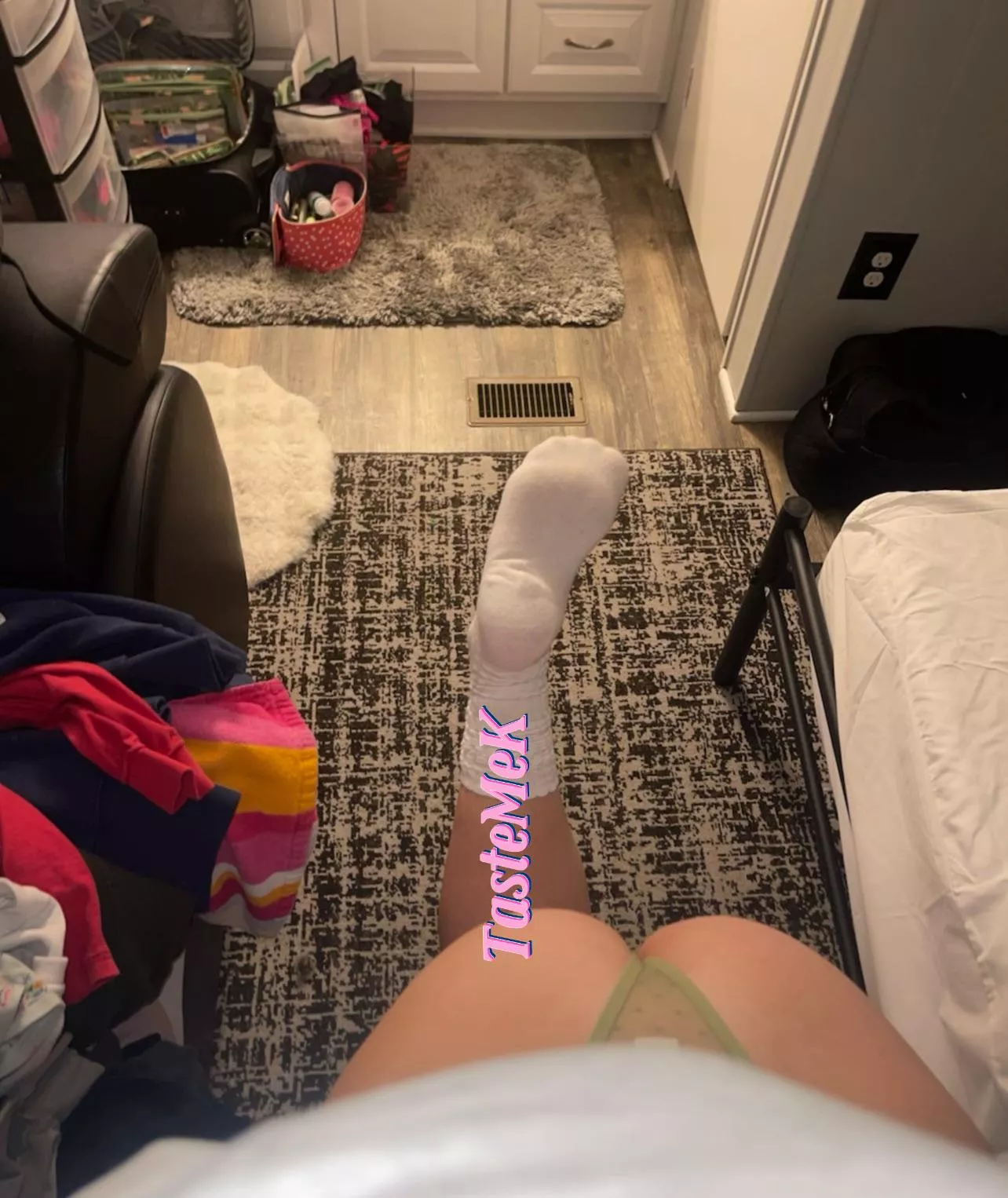 Slide them off with your teeth 