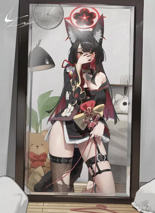 Wakamo taking a selfie for Sensei