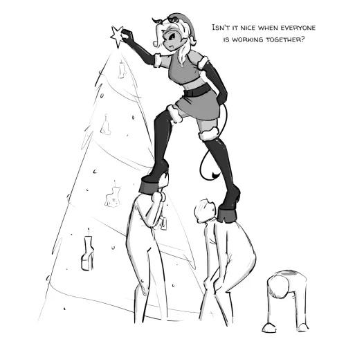 Who needs a ladder when you have friends?