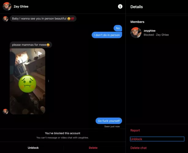 Zeyghee on insta is a cyber flasher and time waster 