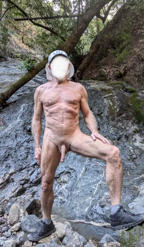 At the local waterfall.