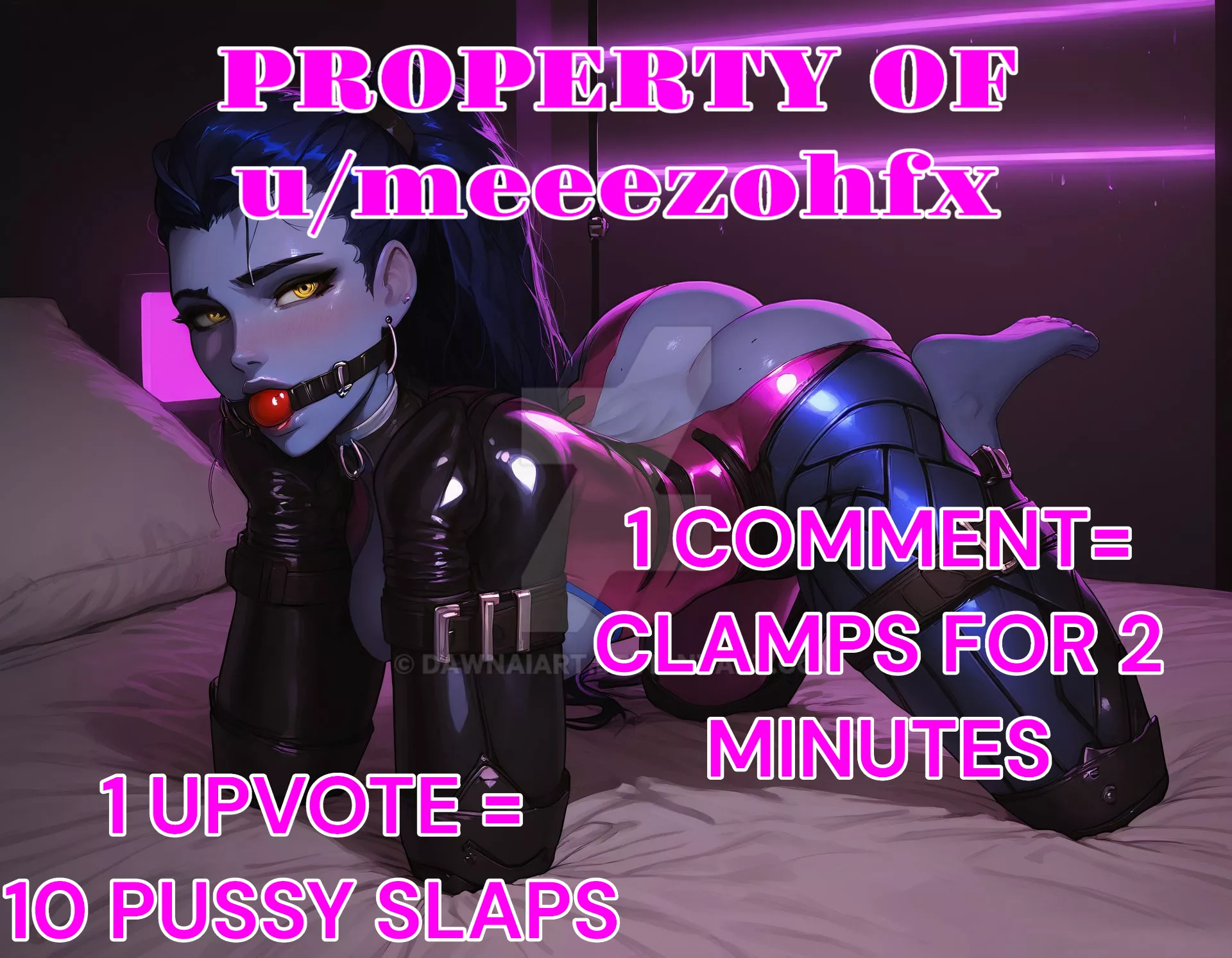 Even though I've never played OW before i eagerly challenged u/meeezohfx to a Quiz, just so I could be punished and added to his wall like the pathetic little slut I am. I'm thankful to be one of the new king's trophies and ask that you all will not s