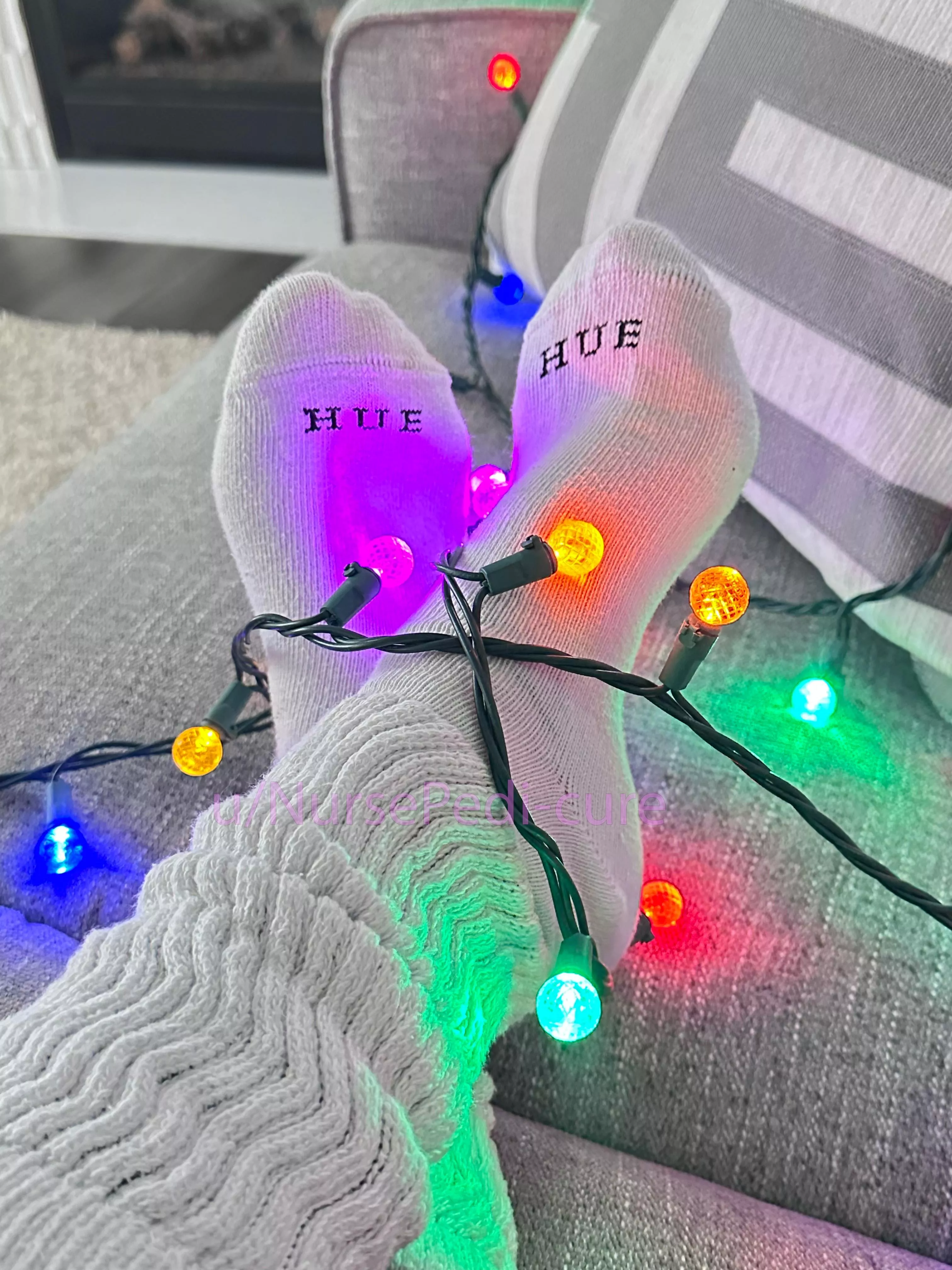 Lying sick on the couch today. Thought it looked cute!