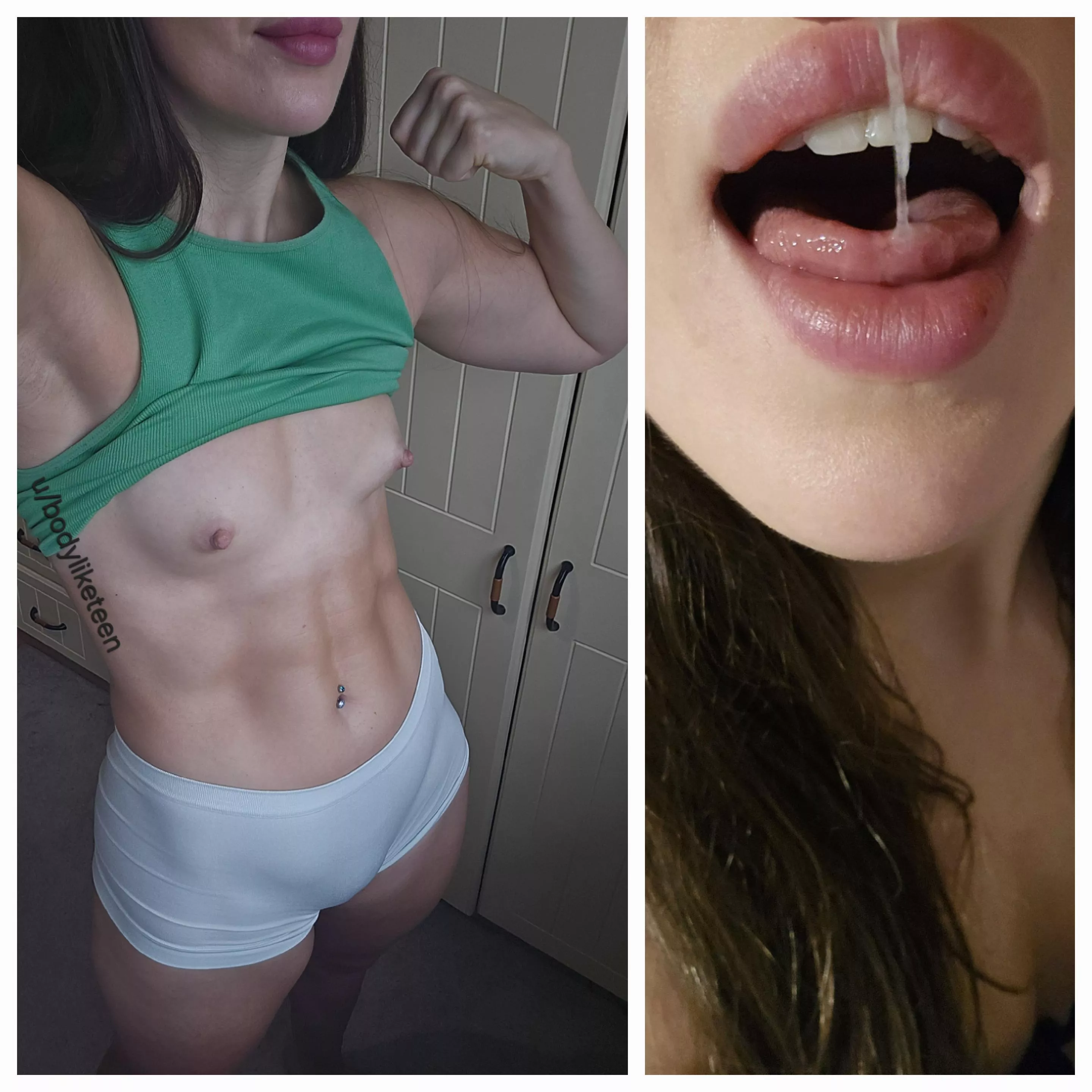 Pussy grool from 30 years old, fit and flat chested girl. Wanna taste or no babe? :) 