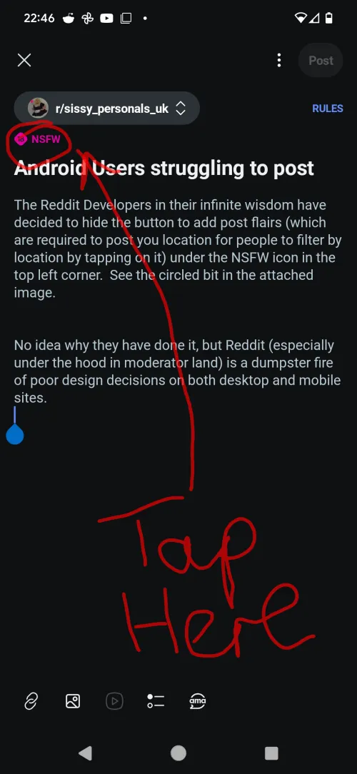 Android Users struggling to post