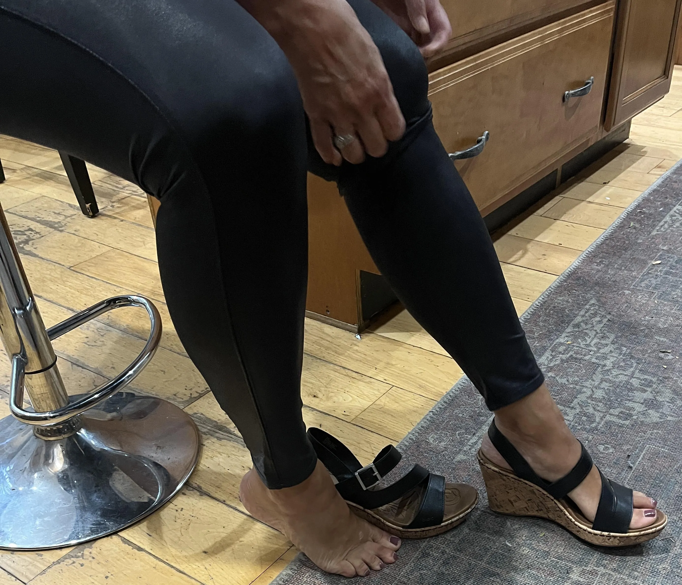 Black Strappy Wedges