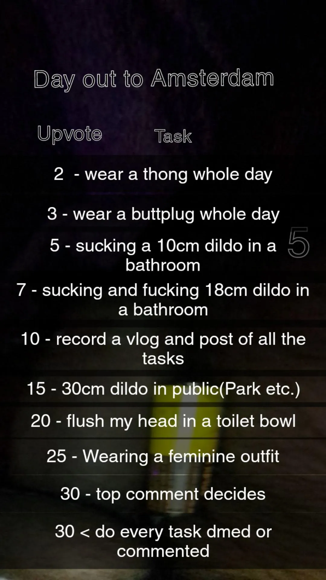 Continuing upvote challenge, need 6 more tasks to do in ams