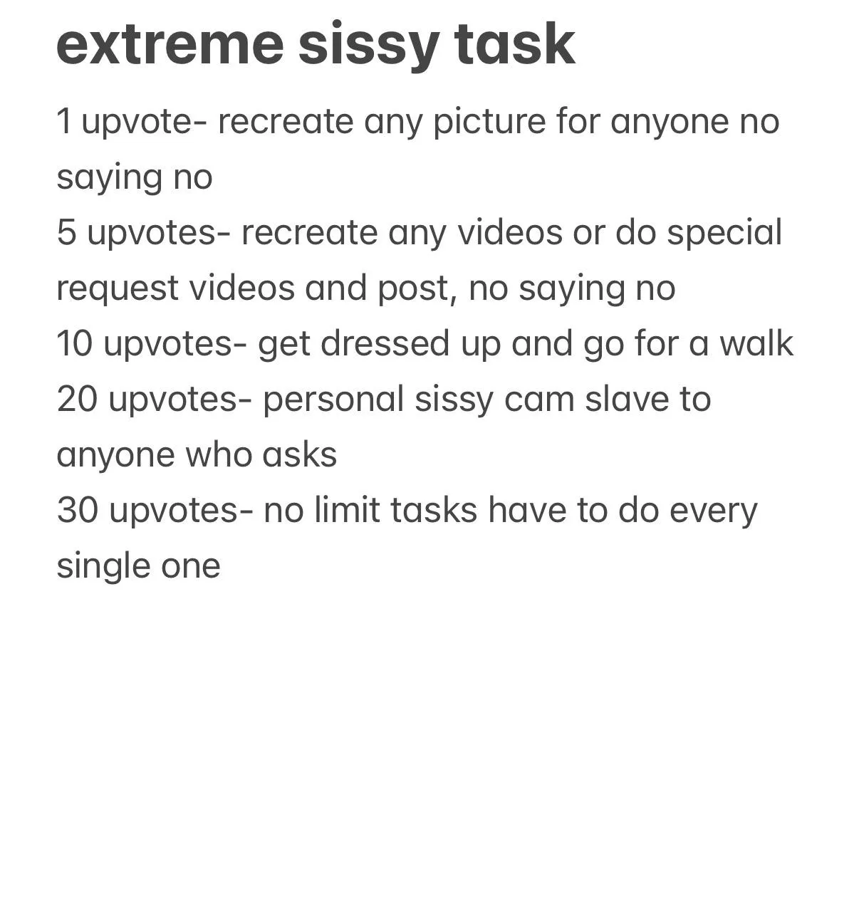 EXTREME sissy upvote task