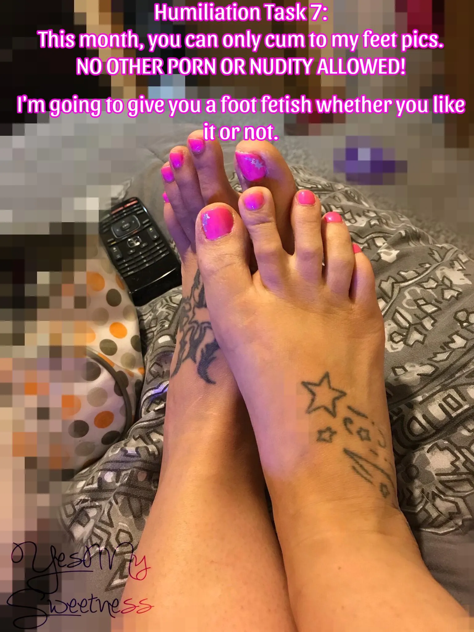 I don’t care what you’re into. You will learn to associate my feet with pleasure. I don’t care what you’re into. You will learn to associate my feet with pleasure.