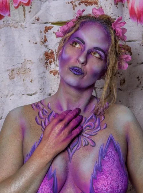 More from the Garden Fairie body painting. Dreaming of spring in the garden!