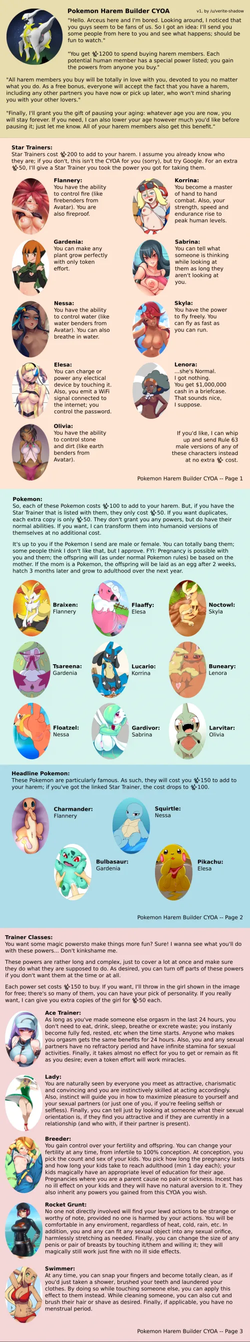 Pokemon Harem Builder cyoa by verite-shadow [repost]