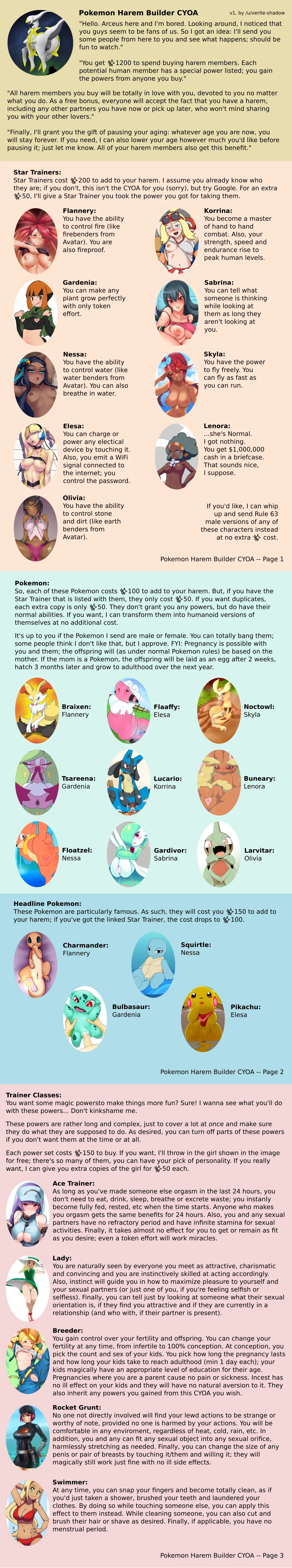 Pokemon Harem Builder cyoa by verite-shadow [repost]