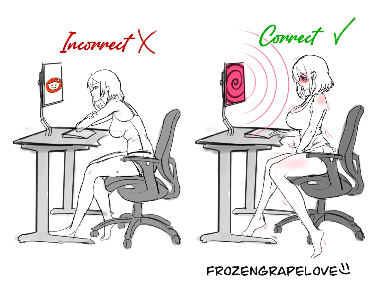 Right way to spend time in front of computer (OC) (FrozenGrapeLove)