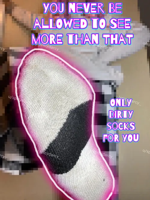 Stare at my dirty socks and say thank you Darcy