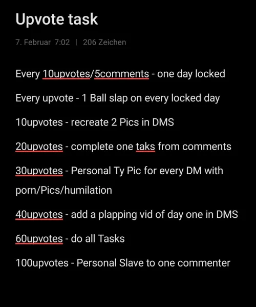 Upvote task for ballbusting