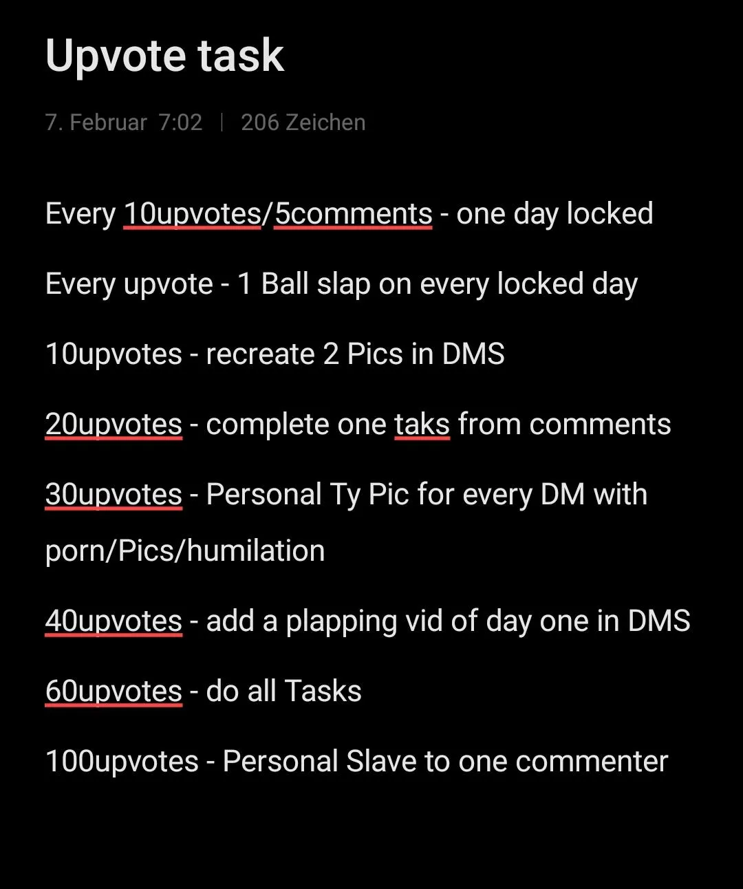 Upvote task for ballbusting